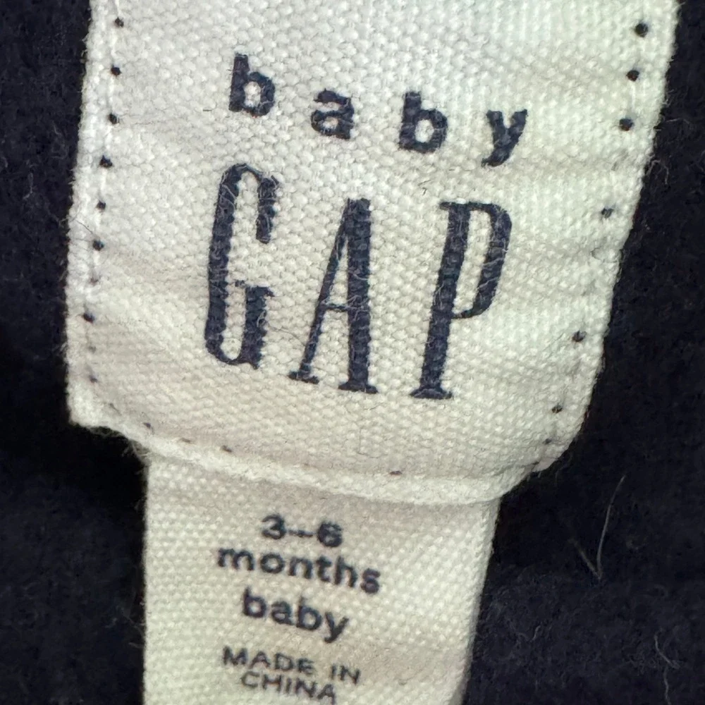 Baby Gap Navy Blue Pink Sherpa Logo Sweatshirt 3-6 Months Pullover Classic